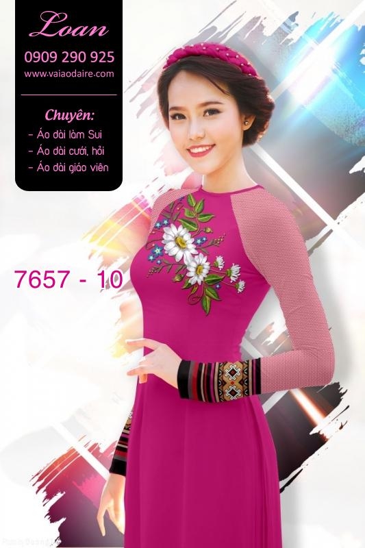 Vải áo dài hoa 3D