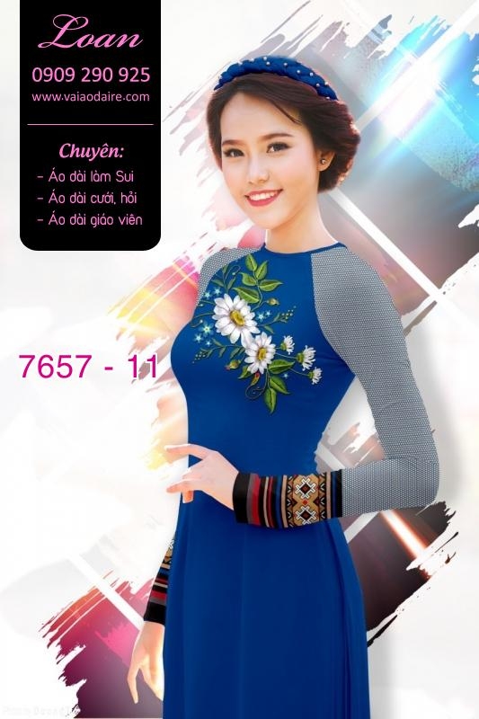 Vải áo dài hoa 3D