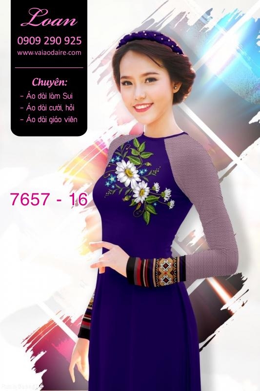 Vải áo dài hoa 3D
