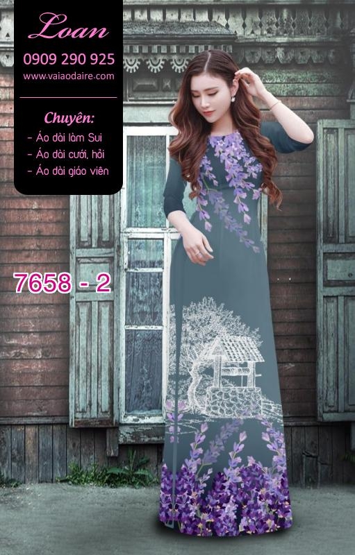 Vải áo dài hoa Lavender