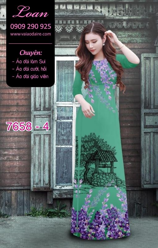 Vải áo dài hoa Lavender