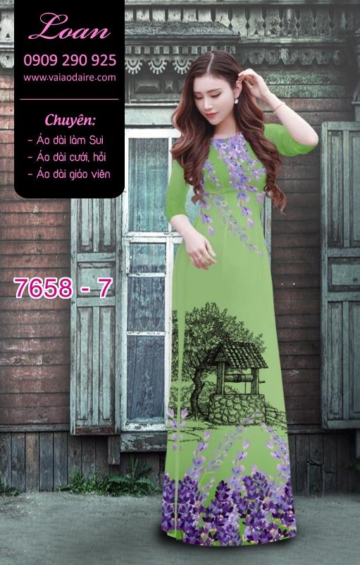 Vải áo dài hoa Lavender