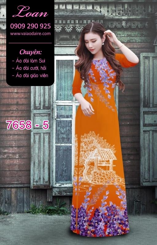 Vải áo dài hoa Lavender