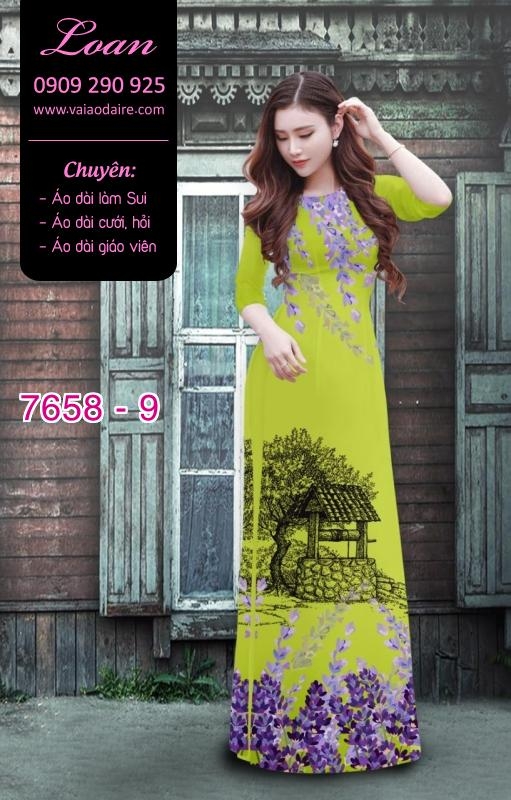 Vải áo dài hoa Lavender