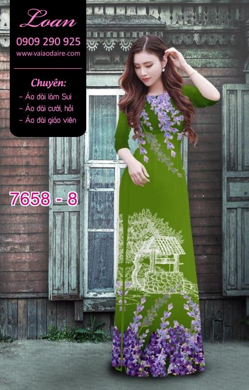 Vải áo dài hoa Lavender