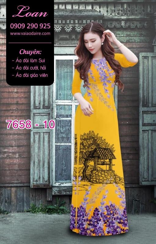 Vải áo dài hoa Lavender
