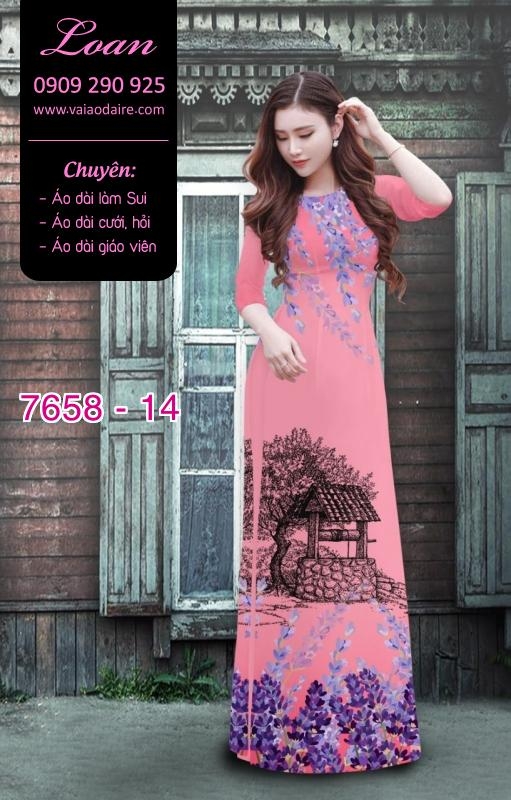 Vải áo dài hoa Lavender