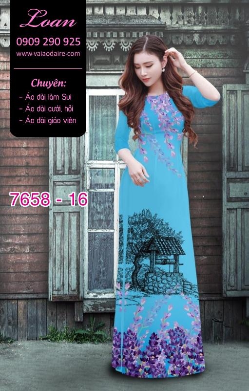 Vải áo dài hoa Lavender