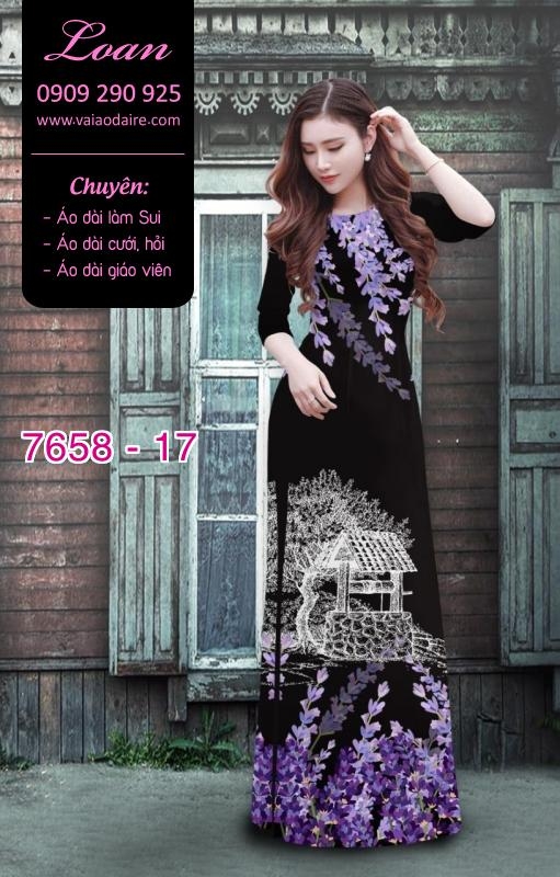 Vải áo dài hoa Lavender