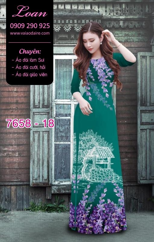 Vải áo dài hoa Lavender