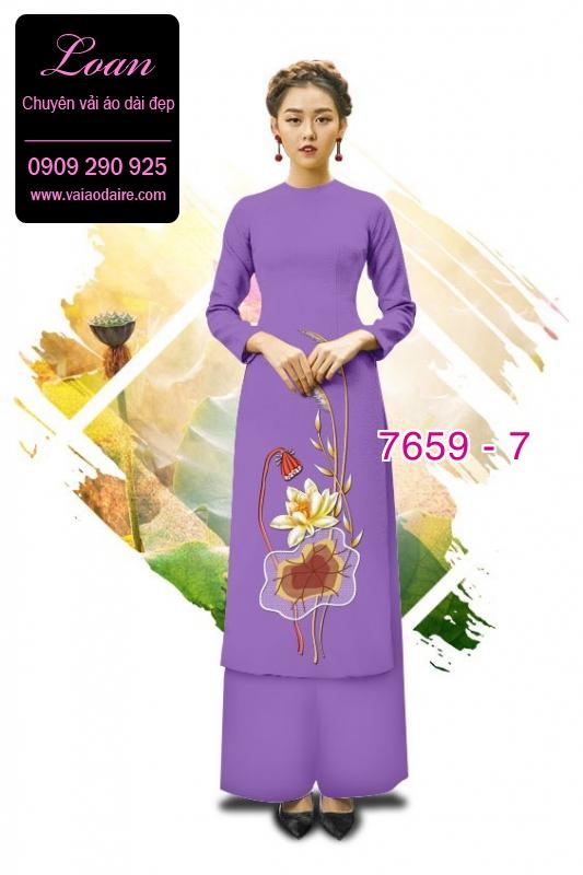 Vải áo dài hoa Sen Vải áo dài hoa Sen