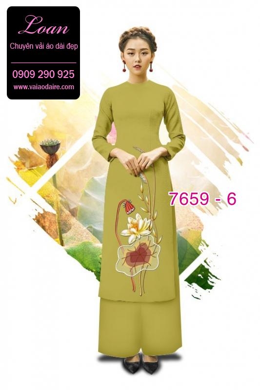 Vải áo dài hoa Sen Vải áo dài hoa Sen