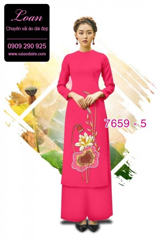 Vải áo dài hoa Sen Vải áo dài hoa Sen