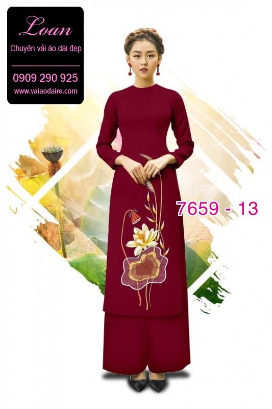Vải áo dài hoa Sen Vải áo dài hoa Sen