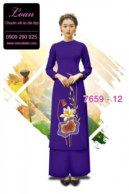 Vải áo dài hoa Sen Vải áo dài hoa Sen