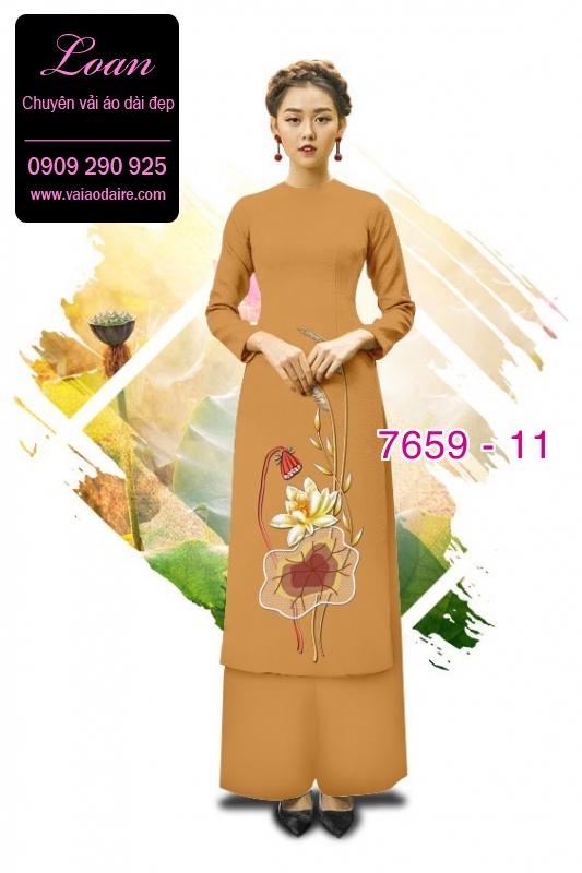 Vải áo dài hoa Sen Vải áo dài hoa Sen