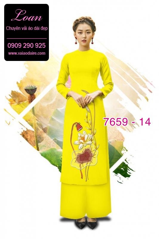 Vải áo dài hoa Sen Vải áo dài hoa Sen