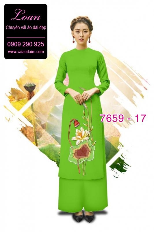 Vải áo dài hoa Sen Vải áo dài hoa Sen