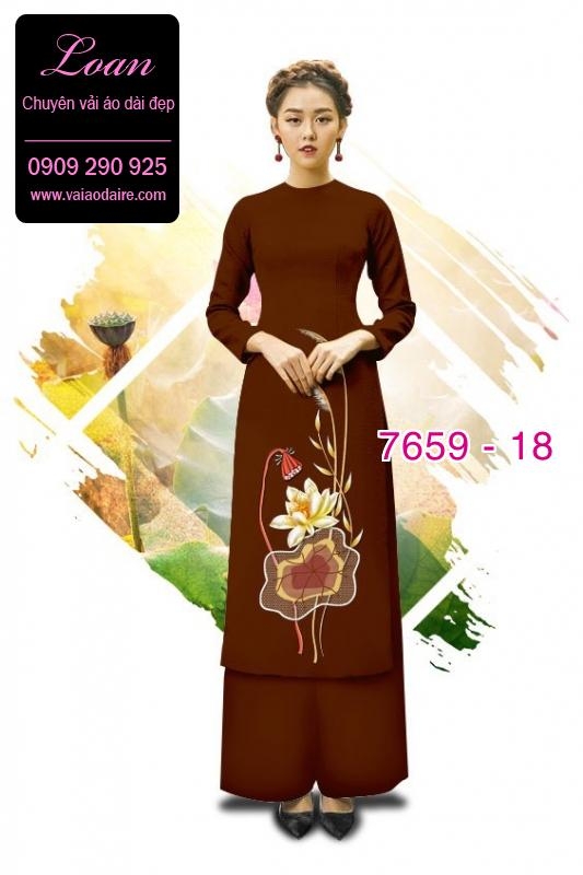 Vải áo dài hoa Sen Vải áo dài hoa Sen