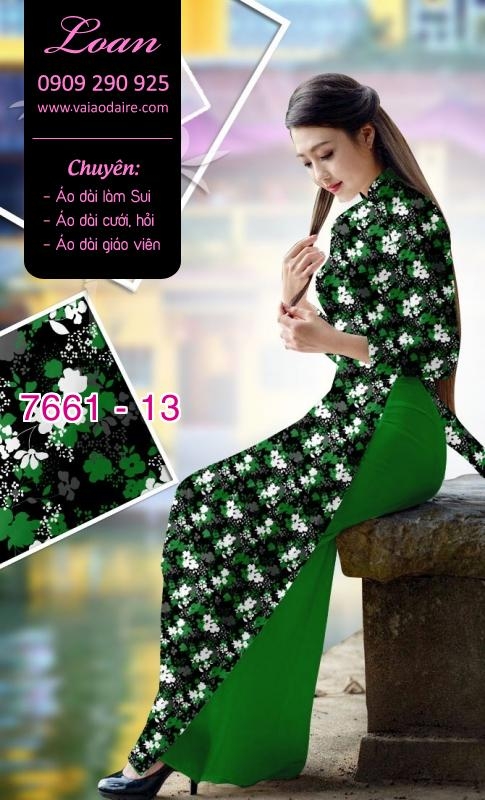 Vải áo dài hoa toàn thân