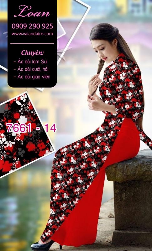 Vải áo dài hoa toàn thân