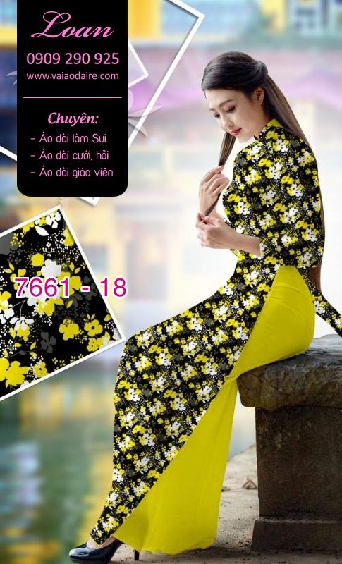 Vải áo dài hoa toàn thân