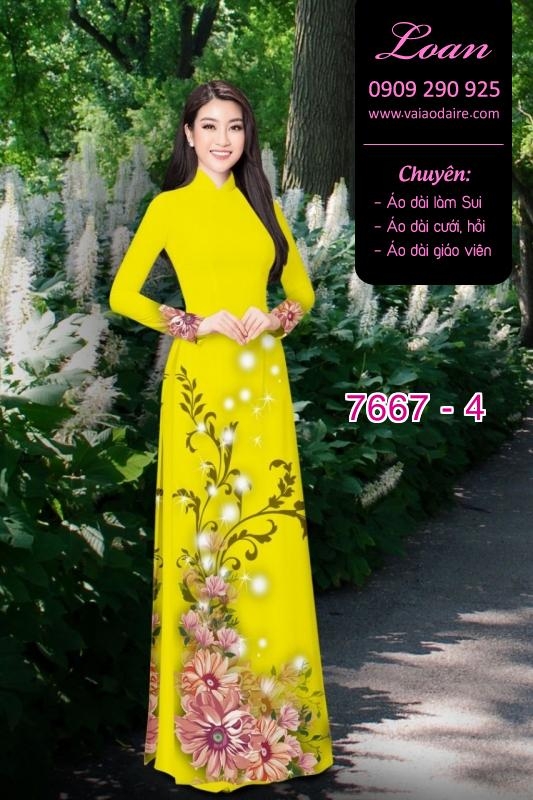 Vải áo dài hoa 3D