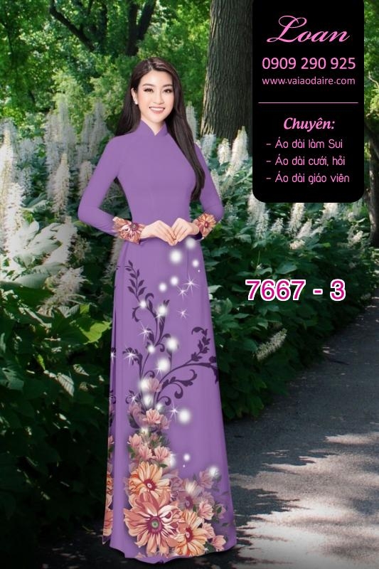Vải áo dài hoa 3D