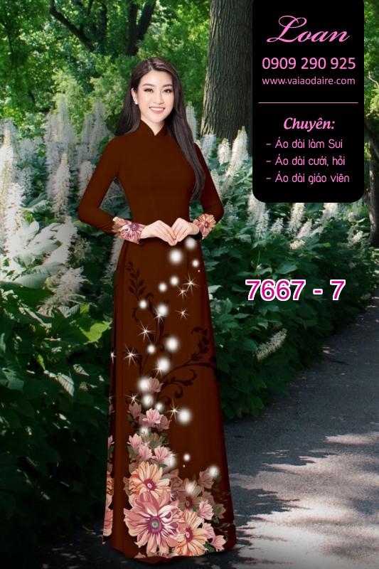 Vải áo dài hoa 3D