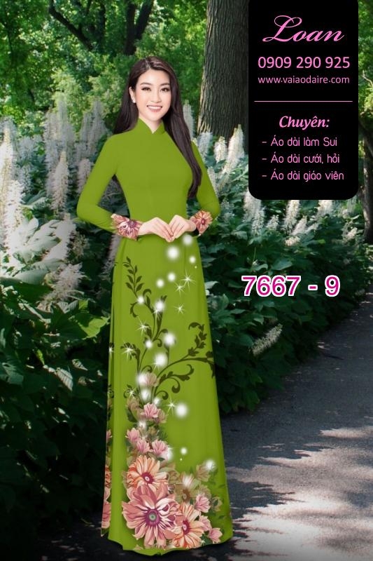Vải áo dài hoa 3D