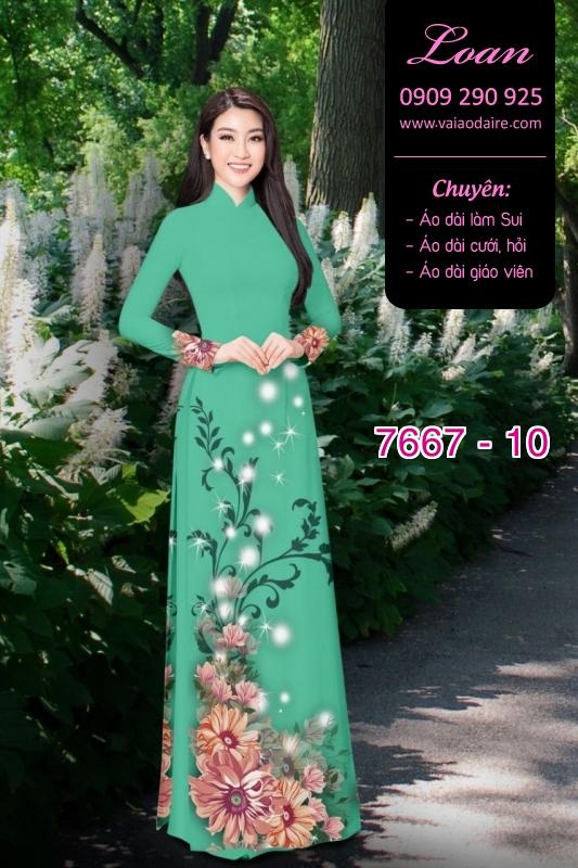 Vải áo dài hoa 3D