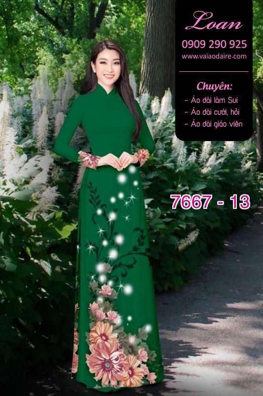 Vải áo dài hoa 3D