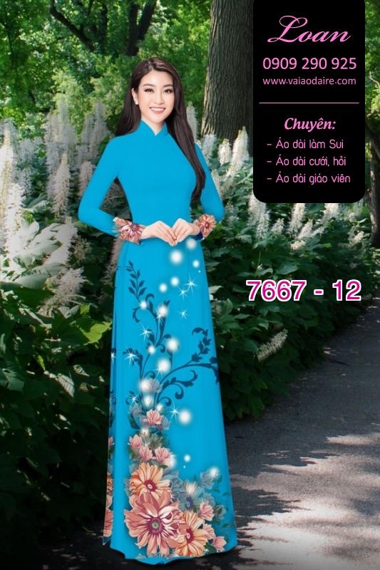 Vải áo dài hoa 3D