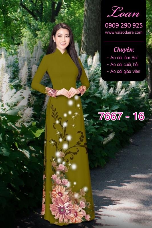 Vải áo dài hoa 3D