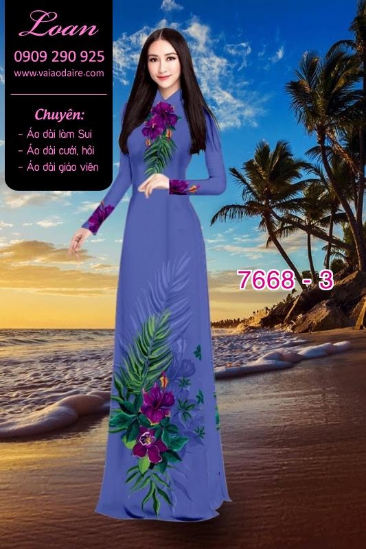 Vải áo dài hoa trên dưới