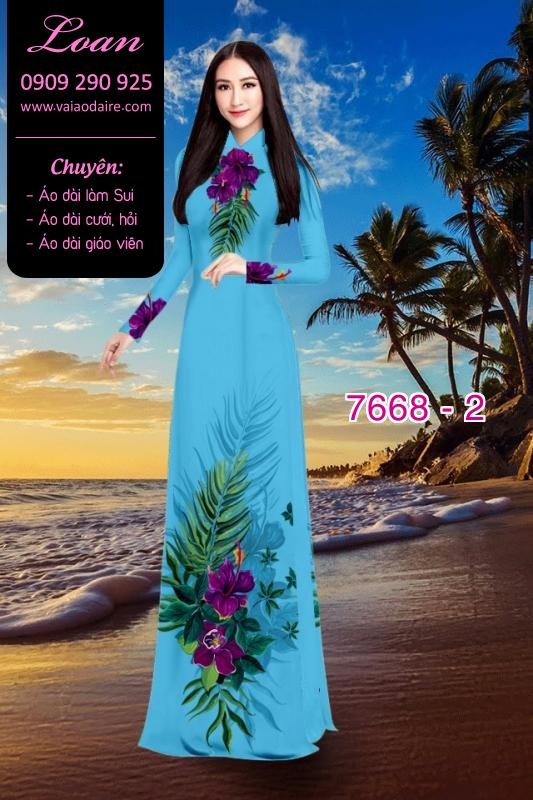 Vải áo dài hoa trên dưới
