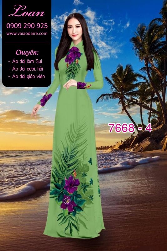 Vải áo dài hoa trên dưới