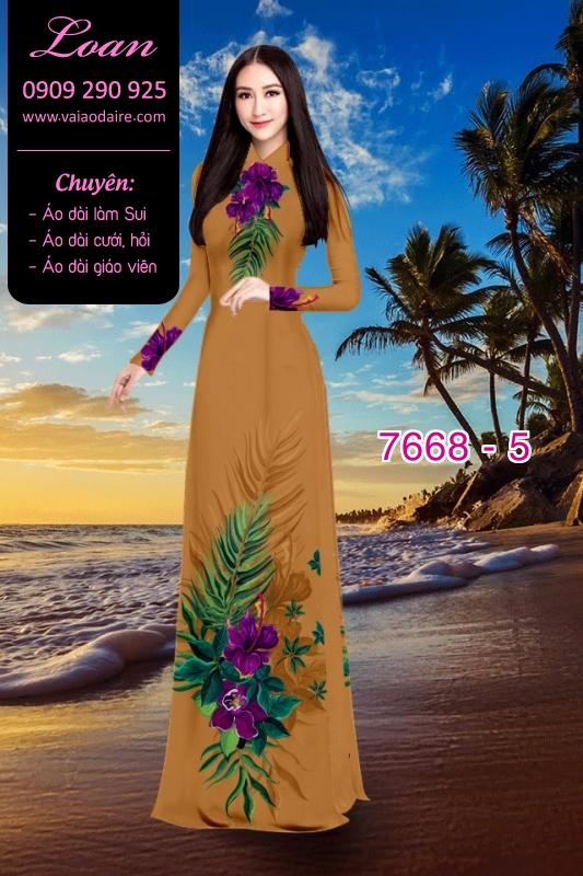 Vải áo dài hoa trên dưới
