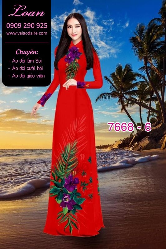 Vải áo dài hoa trên dưới
