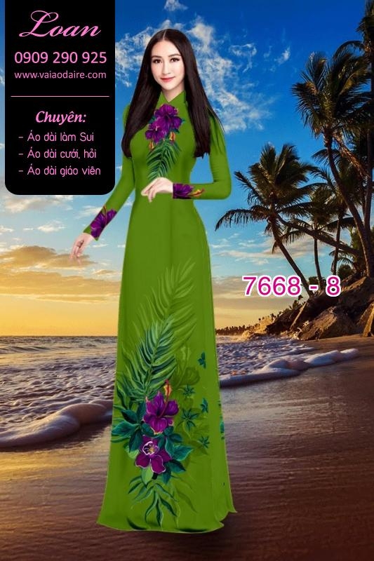 Vải áo dài hoa trên dưới