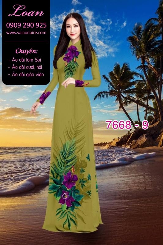 Vải áo dài hoa trên dưới