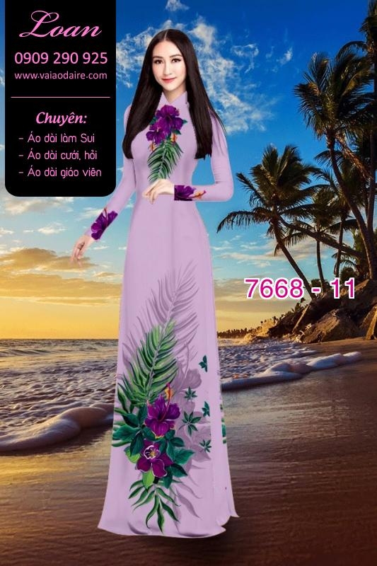 Vải áo dài hoa trên dưới