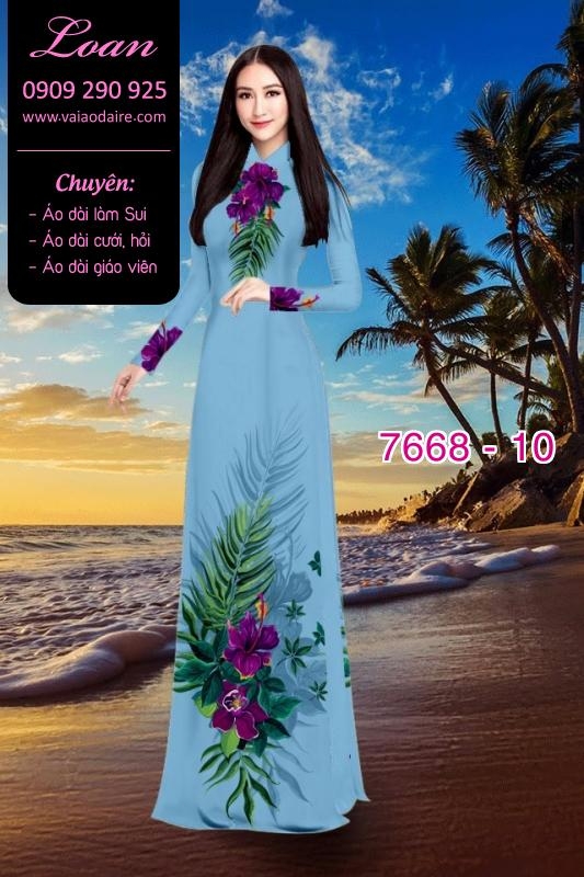 Vải áo dài hoa trên dưới