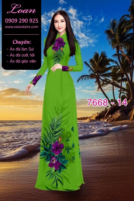 Vải áo dài hoa trên dưới