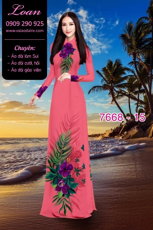Vải áo dài hoa trên dưới