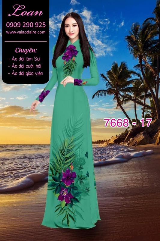 Vải áo dài hoa trên dưới
