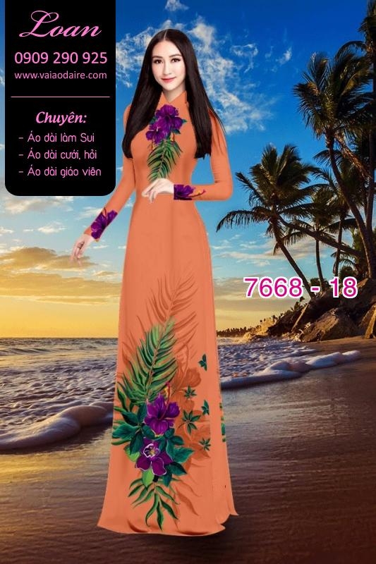 Vải áo dài hoa trên dưới