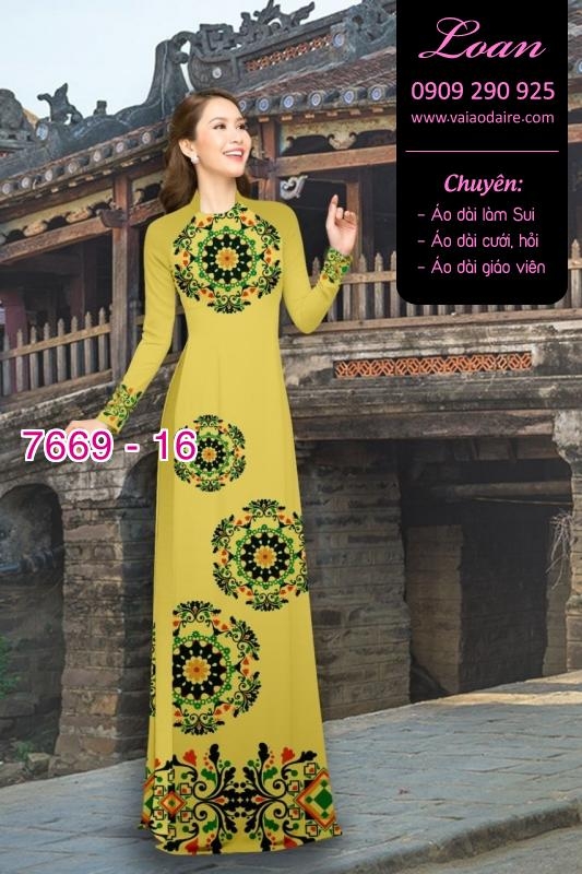 Vải áo dài hoa văn tròn