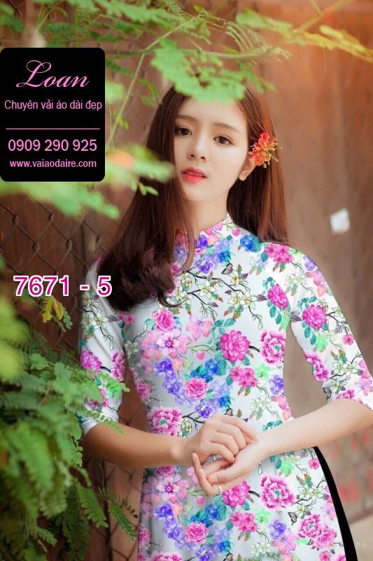 Vải áo dài hoa nhí Vải áo dài hoa nhí