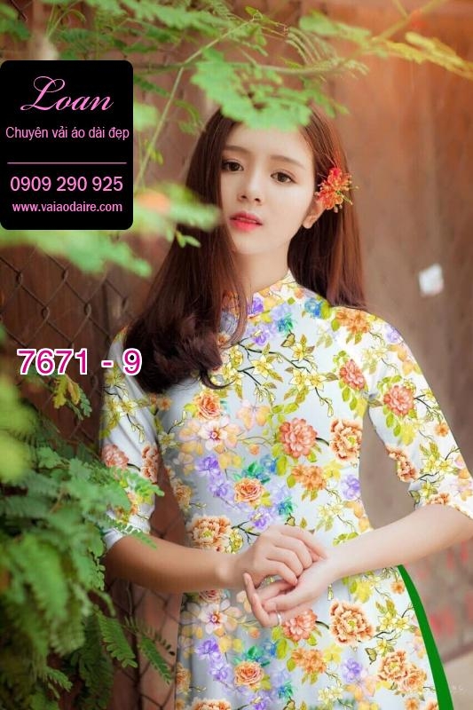 Vải áo dài hoa nhí Vải áo dài hoa nhí